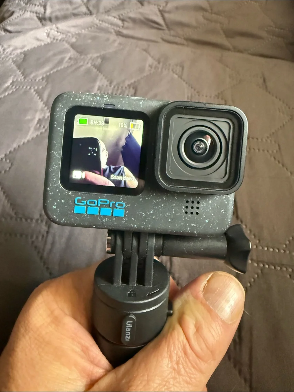 GoPro Black Speckled Action Camera with Blue Logo
